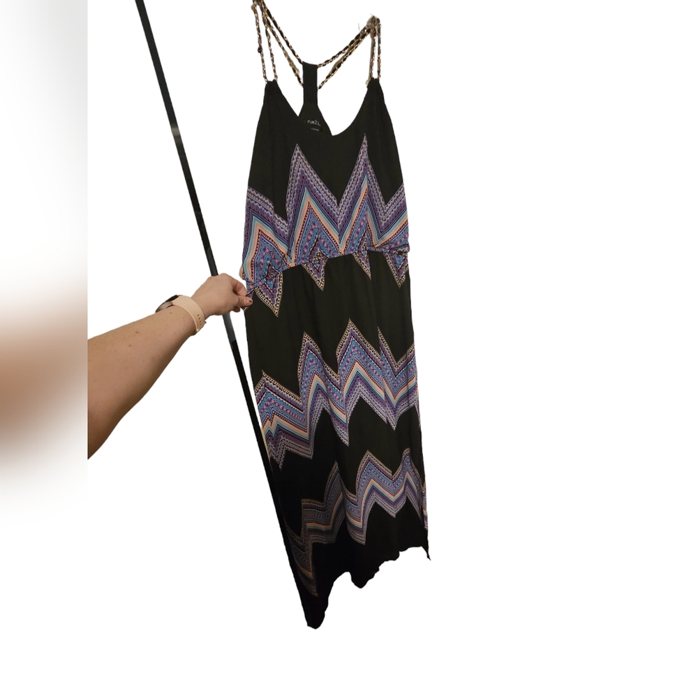 Purple, black, multicolored ankle length sleeveless dress- Size XL - "Rue 21"